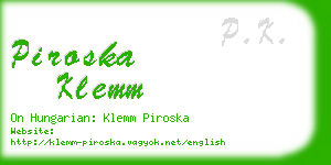 piroska klemm business card